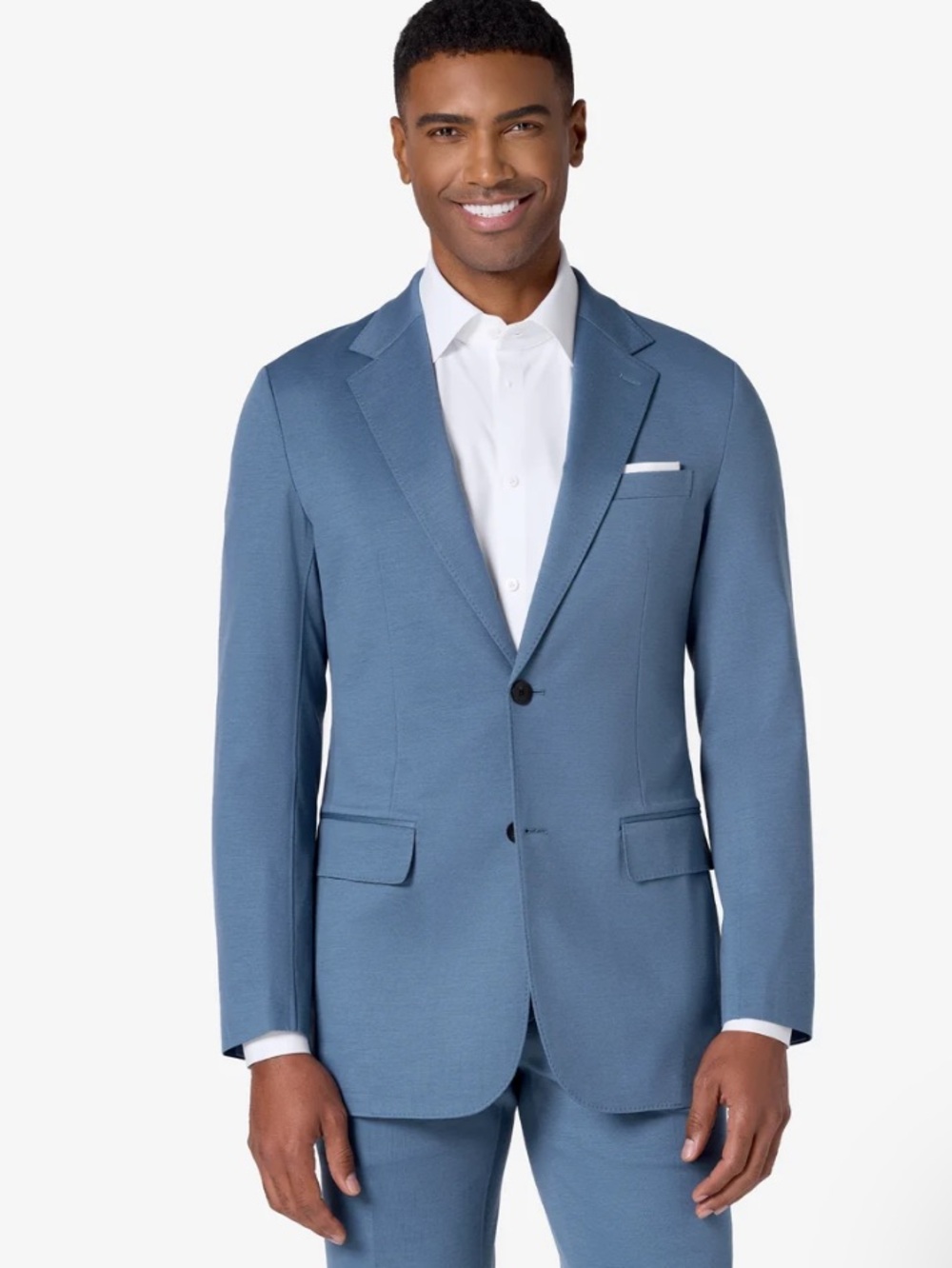 XSuits XJacket 4.2 Stretch Knit Blazer Two Button Jacket In Light Blue